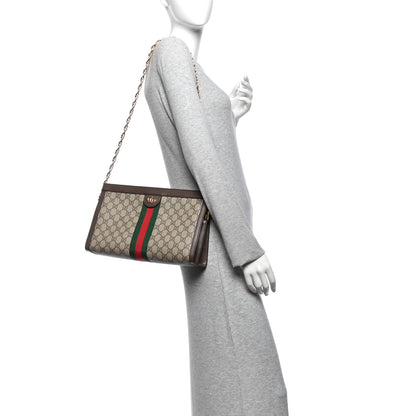 Gucci GG Supreme Monogram Web Medium Ophidia Chain Shoulder Bag Brown 2 of 12