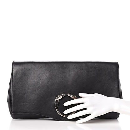 Gucci Calfskin Ribot Horse-Heads Clutch Black 2 of 18