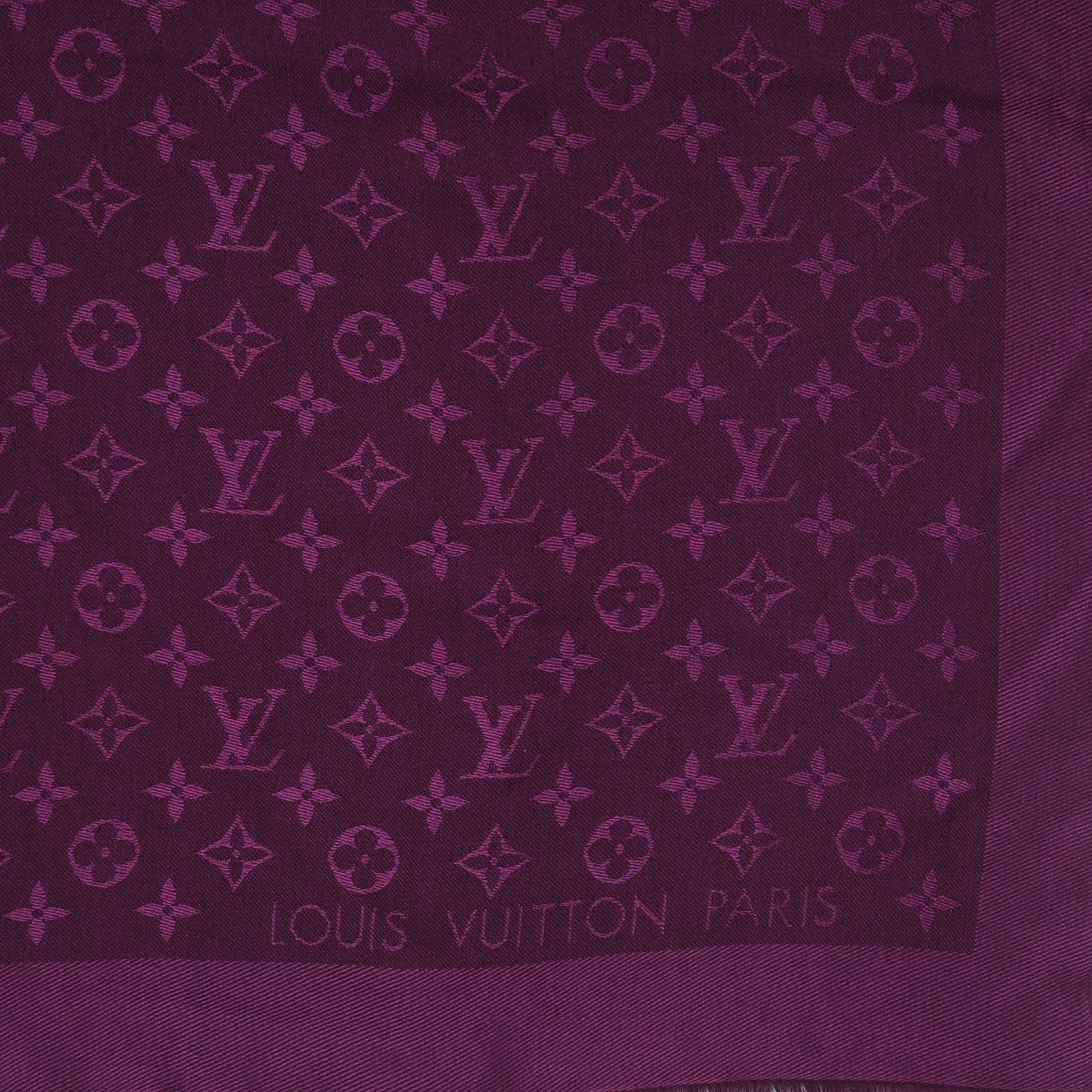 Louis Vuitton Wool Silk Monogram Shawl Cassis 1 of 5