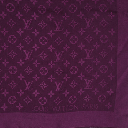 Louis Vuitton Wool Silk Monogram Shawl Cassis 1 of 5