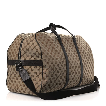 Gucci Monogram Dollar Calfskin Large Boston Duffle Bag Beige Ebony Testa di Moro Marrone Scuro 2 of 14