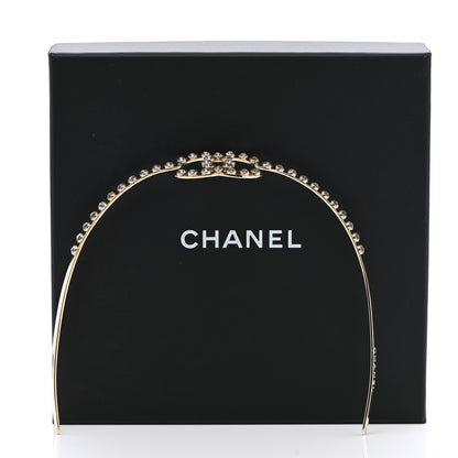 Chanel Metal Crystal CC Headband Light Gold 5 of 5