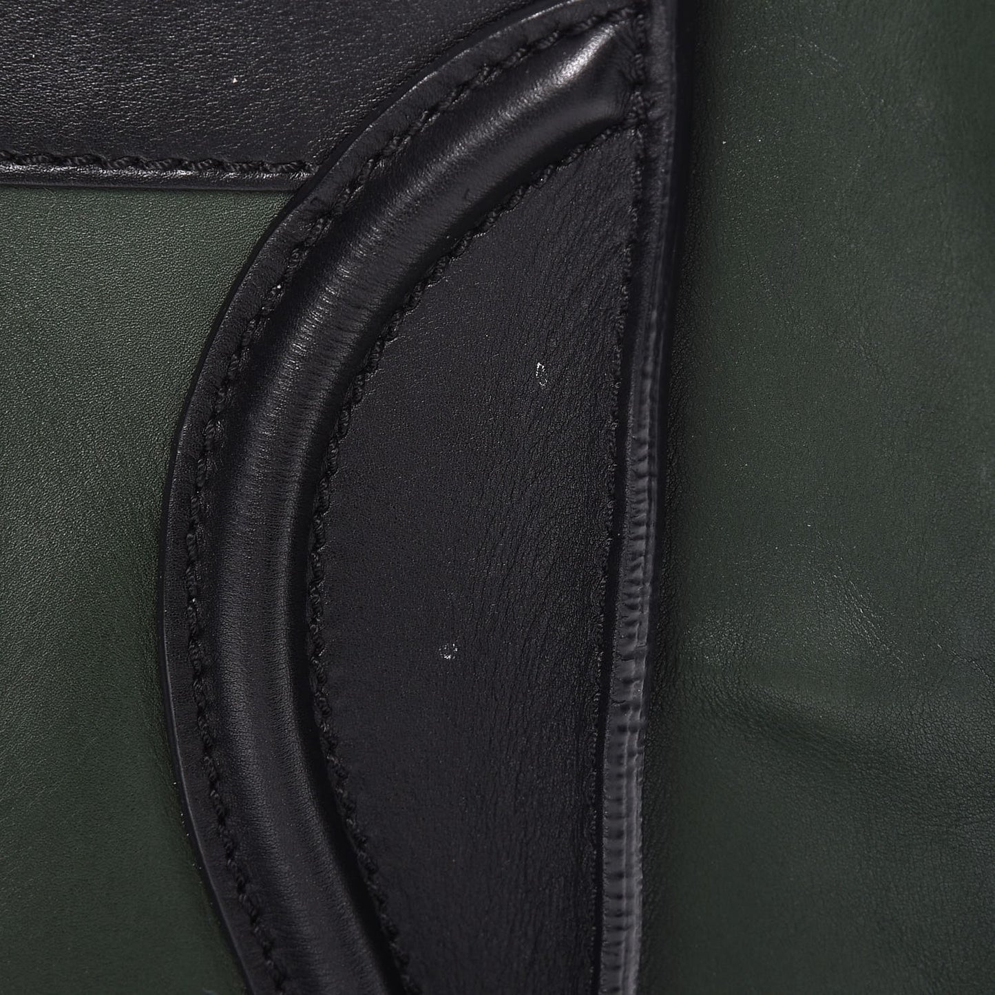 Smooth Calfskin Mini Bi-Color Luggage Forest Black