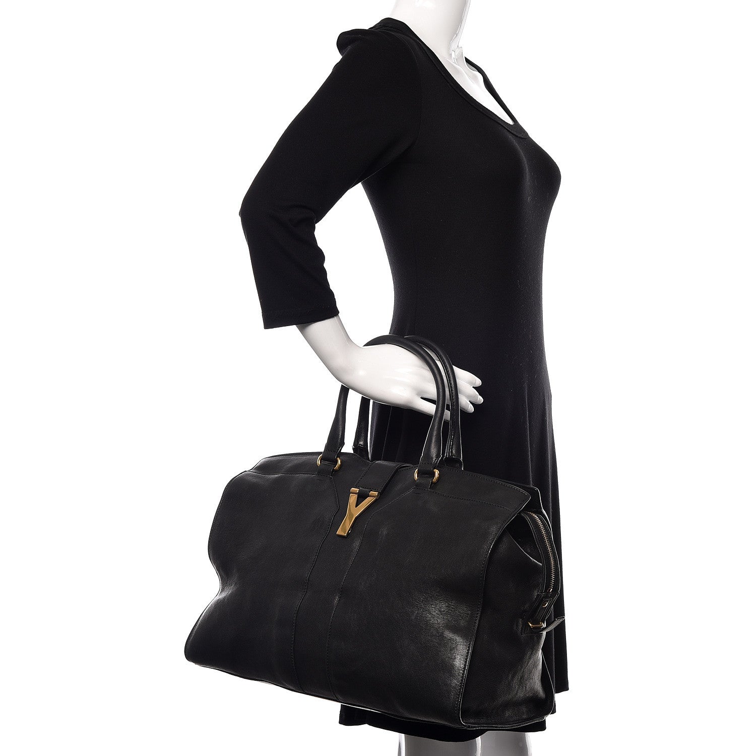 Saint Laurent Sheepskin Large Cabas ChYc Black 2 of 20