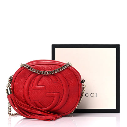 Gucci Pebbled Calfskin Mini Soho Chain Bag Tabasco Red 12 of 12