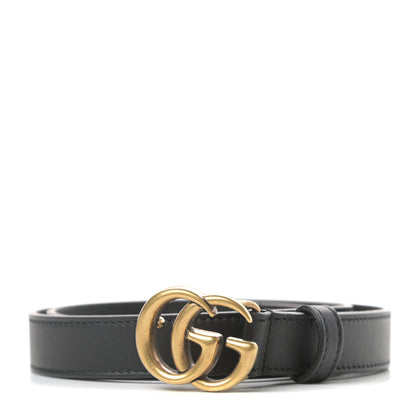 Gucci Calfskin Double G 20mm Belt 75 30 Black 1 of 6