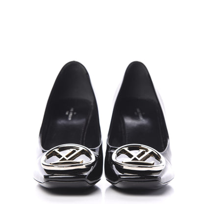 Louis Vuitton LOUIS VUITTON Patent Calfskin Madeleine Pumps 38.5 Black 2 of 9