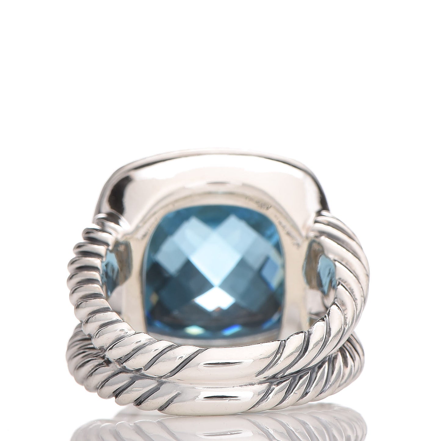 Sterling Silver Diamond Blue Topaz 16mm Albion Ring 54 7