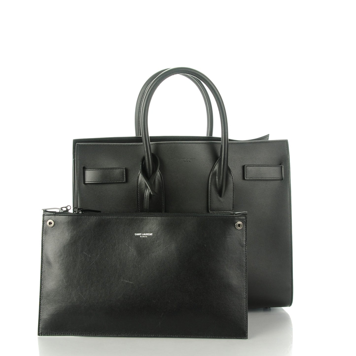 Smooth Calfskin Small Sac De Jour Black