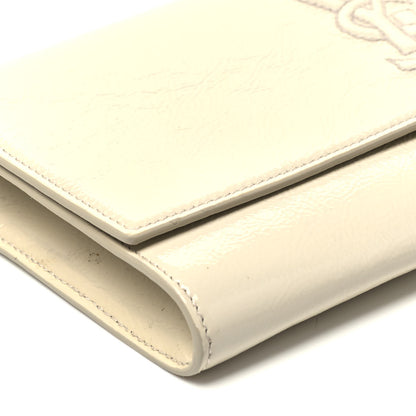 Saint Laurent Patent Calfskin Large Belle De Jour Clutch Off White 7 of 8