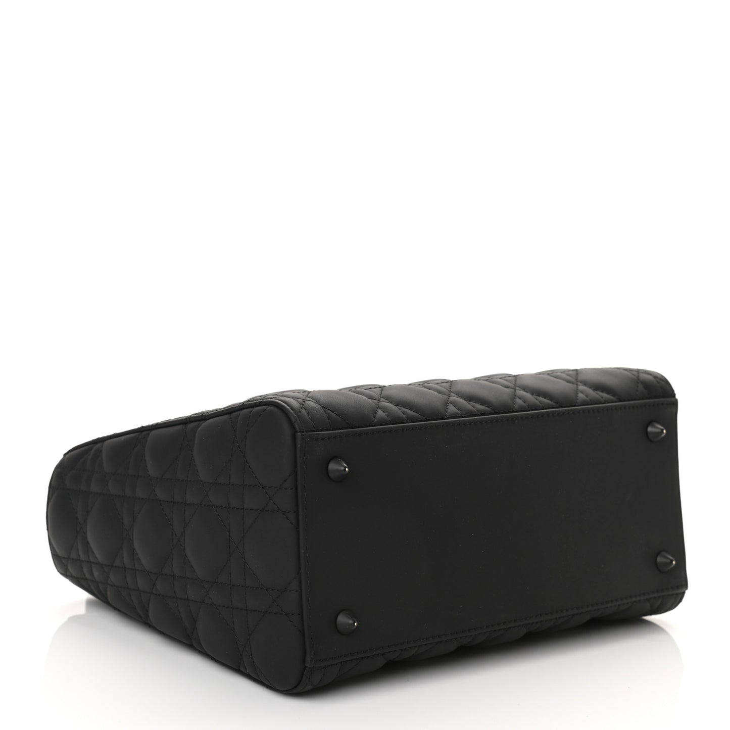 Ultra Matte Calfskin Cannage Medium Lady Dior Black