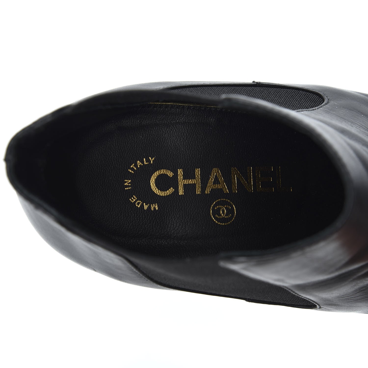 Chanel Lambskin Pearl CC Ankle Boots 40 Black 8 of 11