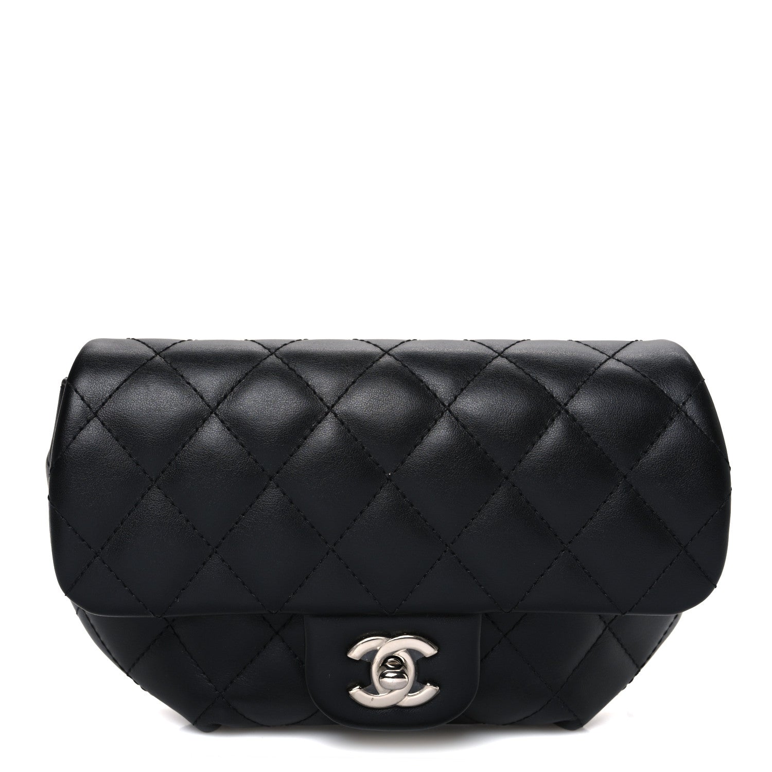 Chanel Calfskin Quilted CC Uniform Flap Belt Bag Black 1 of 10