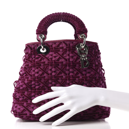 Christian Dior Velvet Woven Small Lady Dior Purple 2 of 12