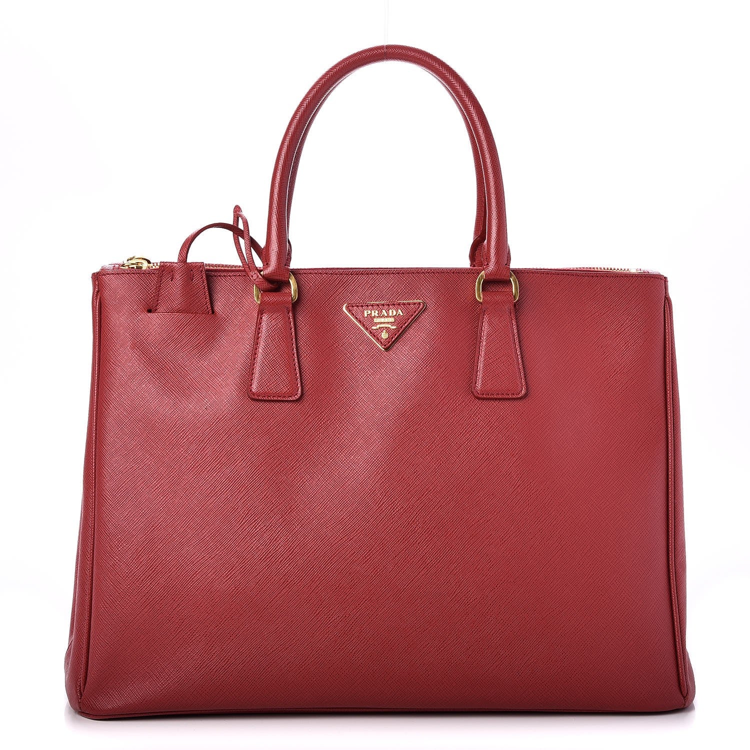 Prada Saffiano Large Galleria Double Zip Tote Fuoco 1 of 10