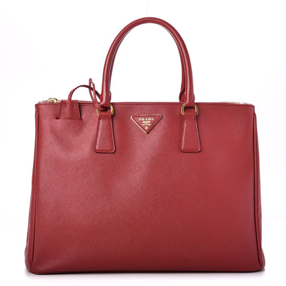 Prada Saffiano Large Galleria Double Zip Tote Fuoco 1 of 10