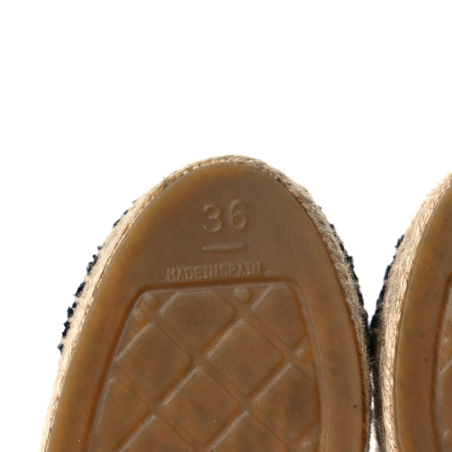 Tweed CC Espadrilles 36 Ecru White Blue Black