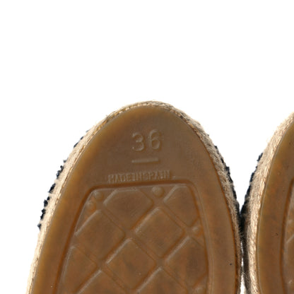 Chanel Tweed CC Espadrilles 36 Ecru White Blue Black 6 of 9