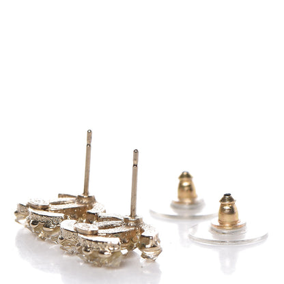 Chanel Poured Glass CC Earrings Light Gold 3 of 5