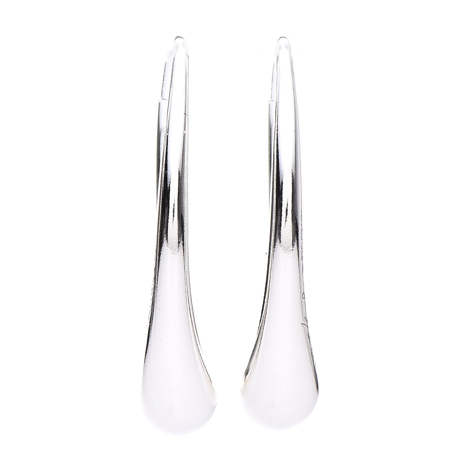 Tiffany Sterling Silver Elsa Peretti Teardrop Hoop Earrings 1 of 3