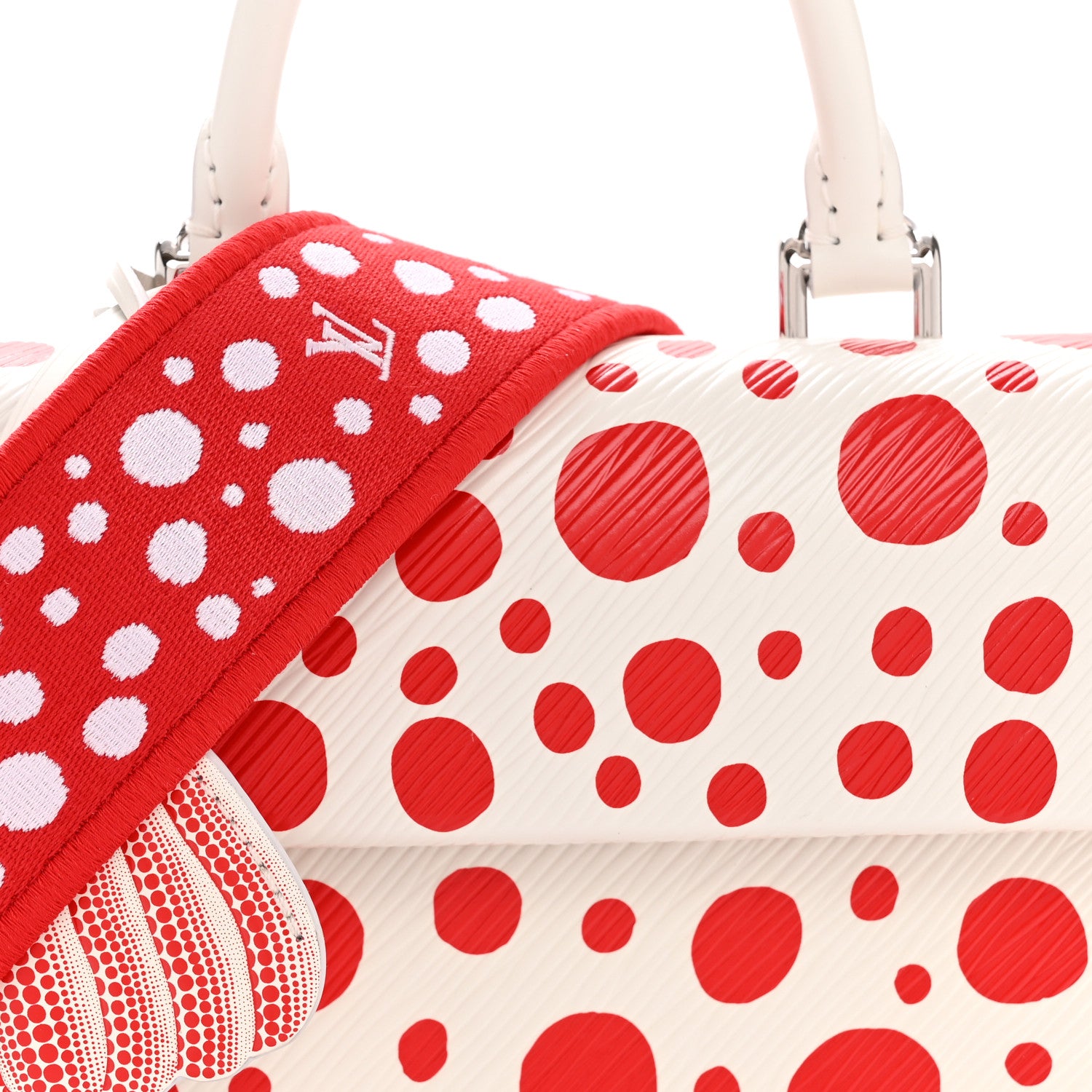 Louis Vuitton LV X YK Monogram Kusama Epi Cluny Mini White Red 8 of 13