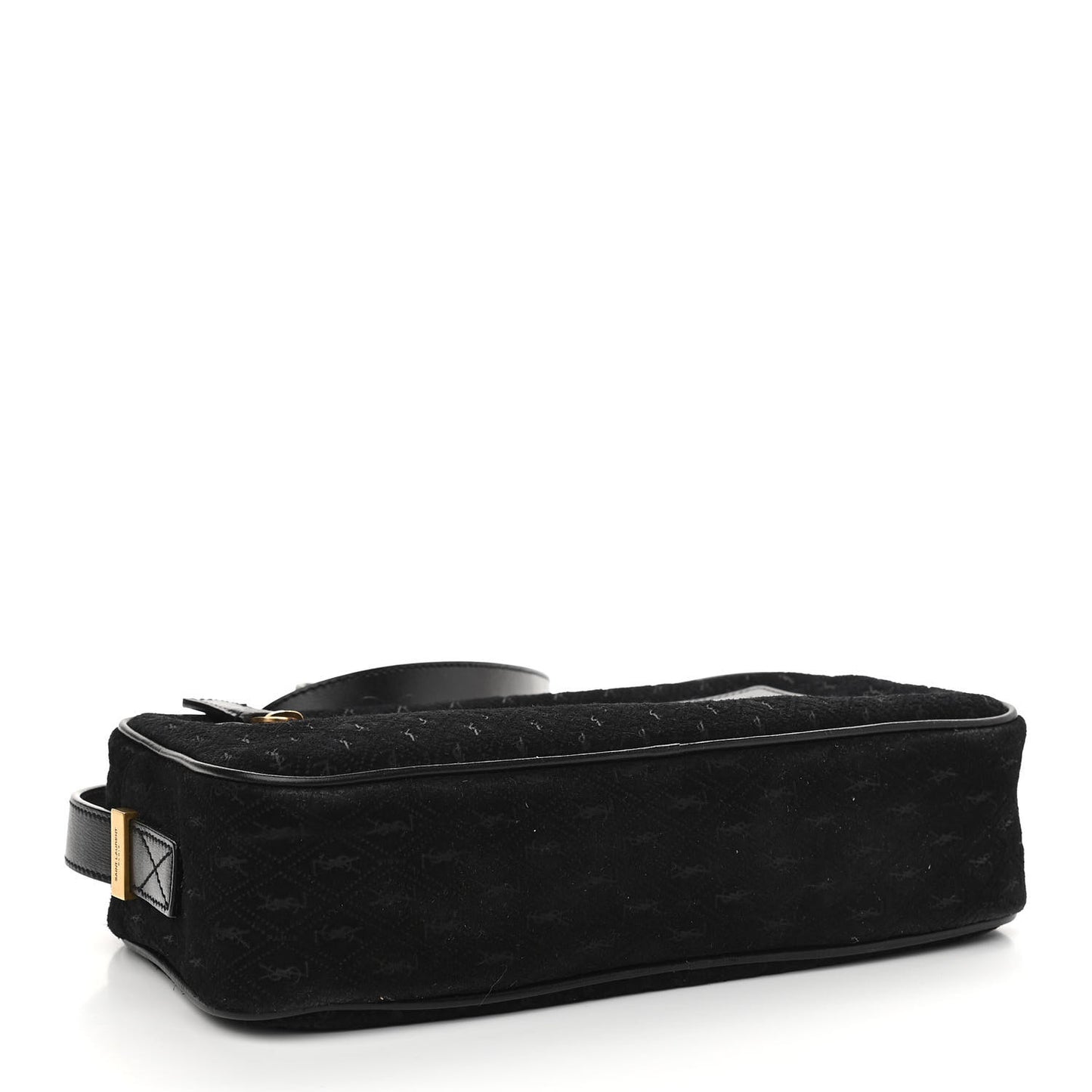 Suede Monogram All Over Camera Bag Black