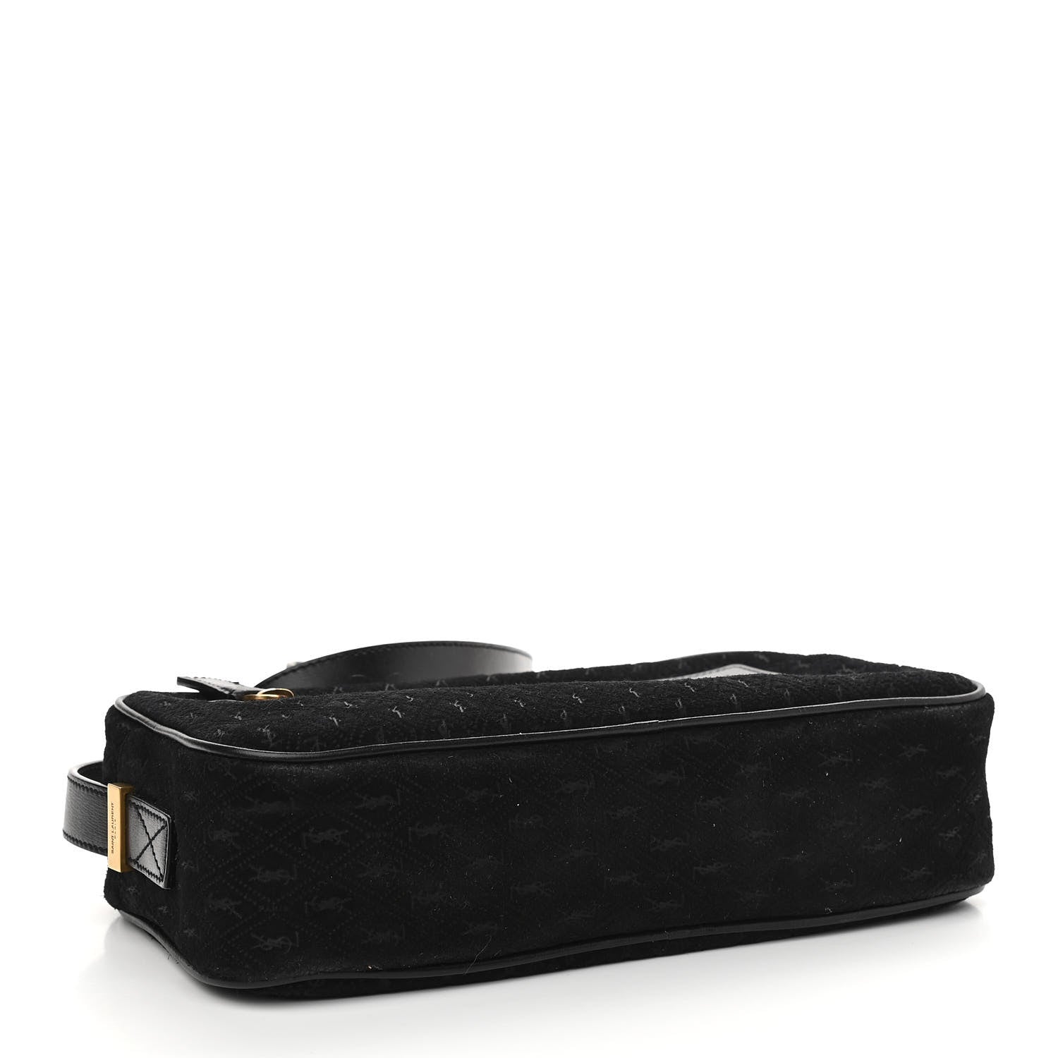 Saint Laurent Suede Monogram All Over Camera Bag Black 4 of 10