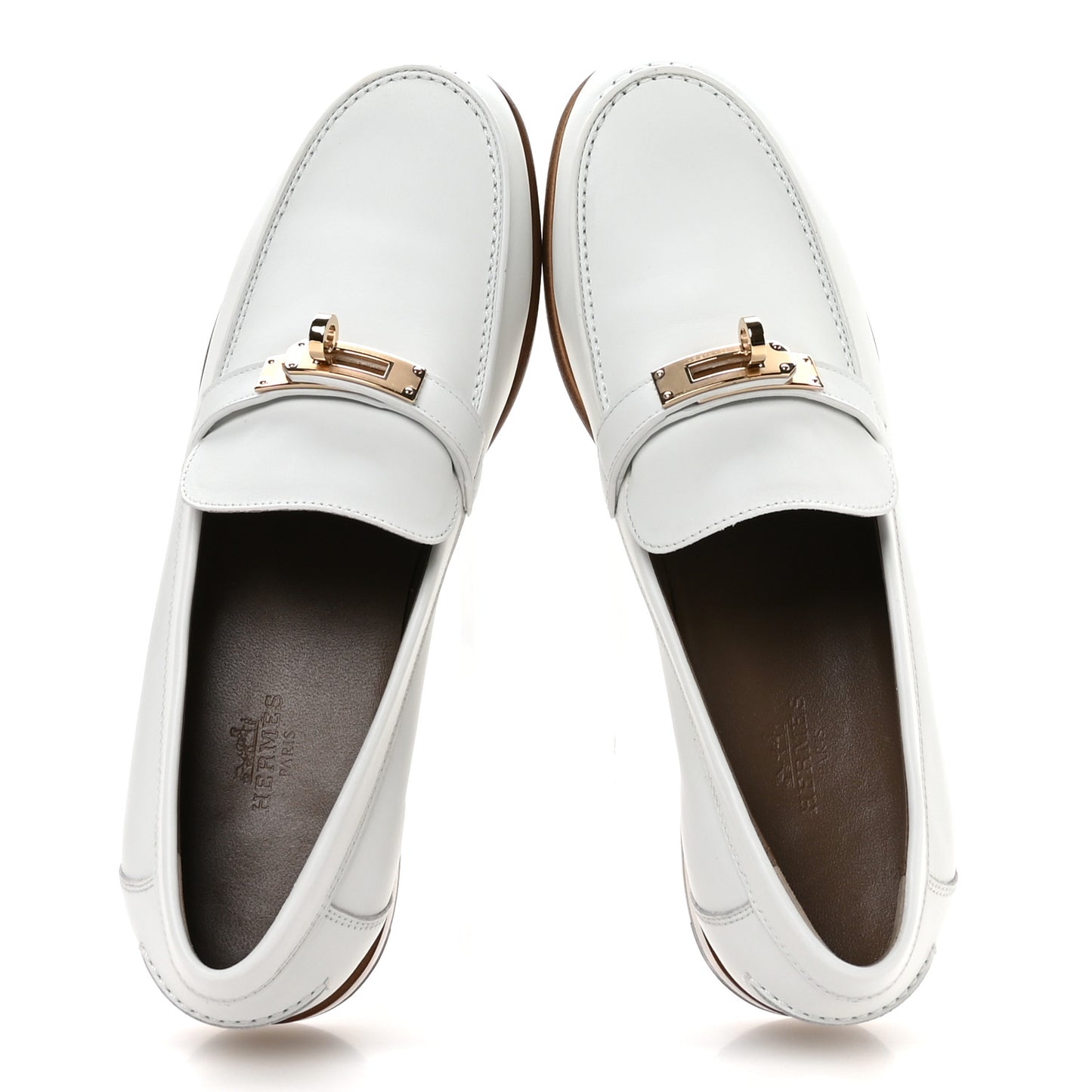 Calfskin Womens Destin Loafer 38 White