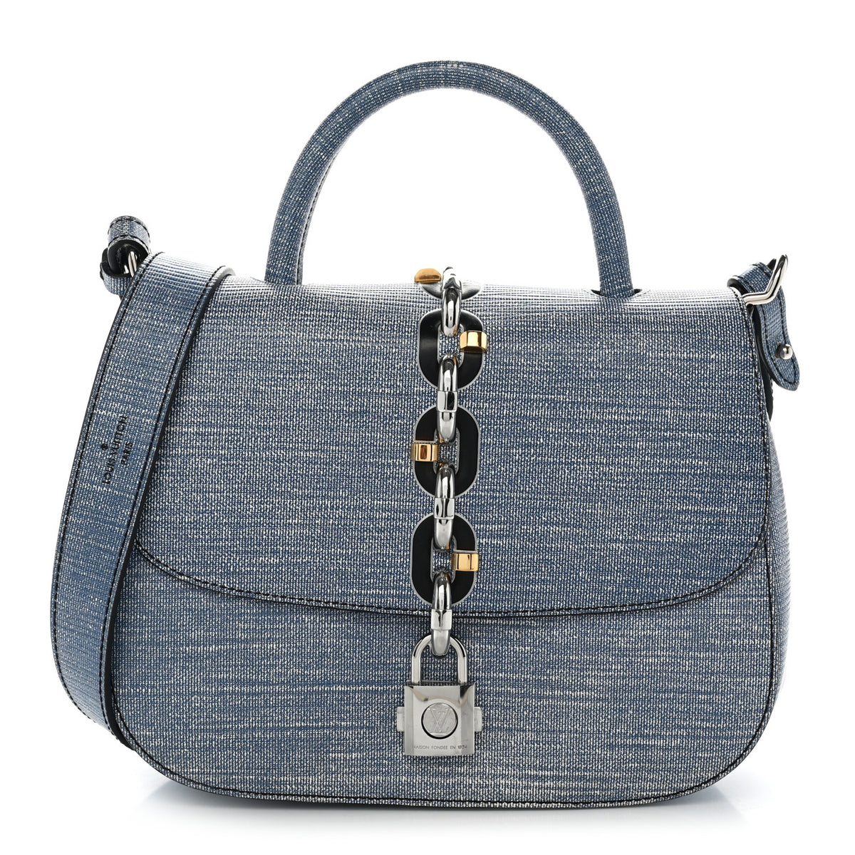 Epi Chain It Bag PM Blue Jean