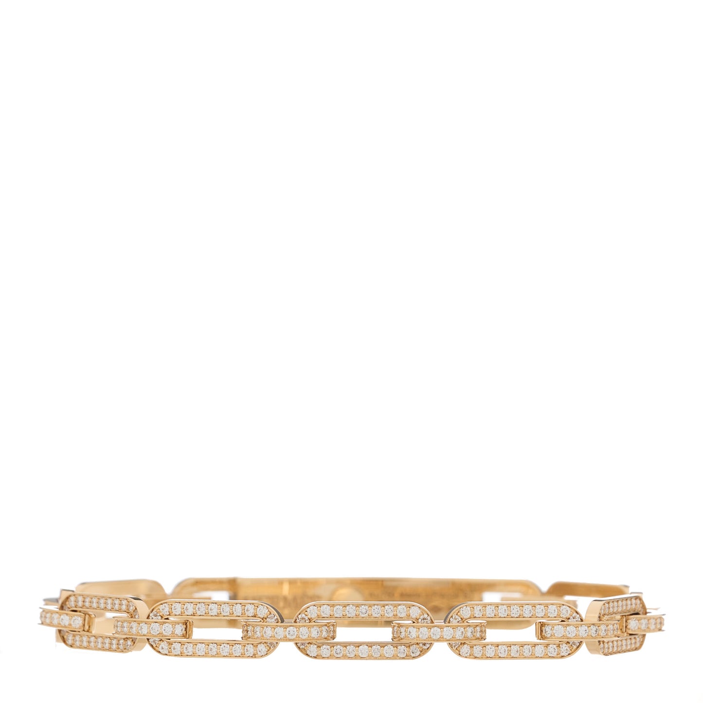 18K Rose Gold Diamond Full Pave PM Kelly Chaine Bracelet ST