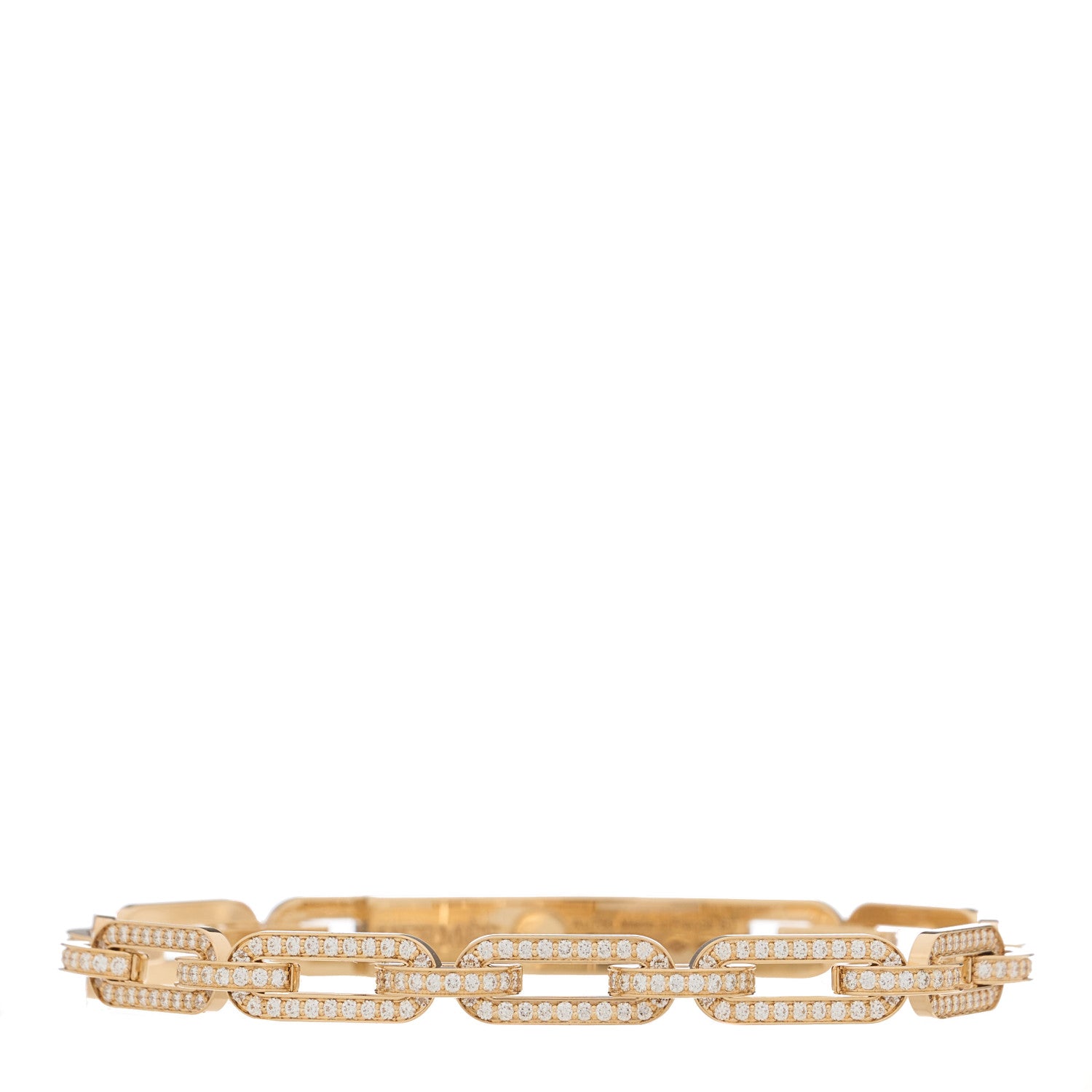 Hermes 18K Rose Gold Diamond Full Pave PM Kelly Chaine Bracelet ST 2 of 4