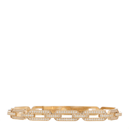 Hermes 18K Rose Gold Diamond Full Pave PM Kelly Chaine Bracelet ST 2 of 4