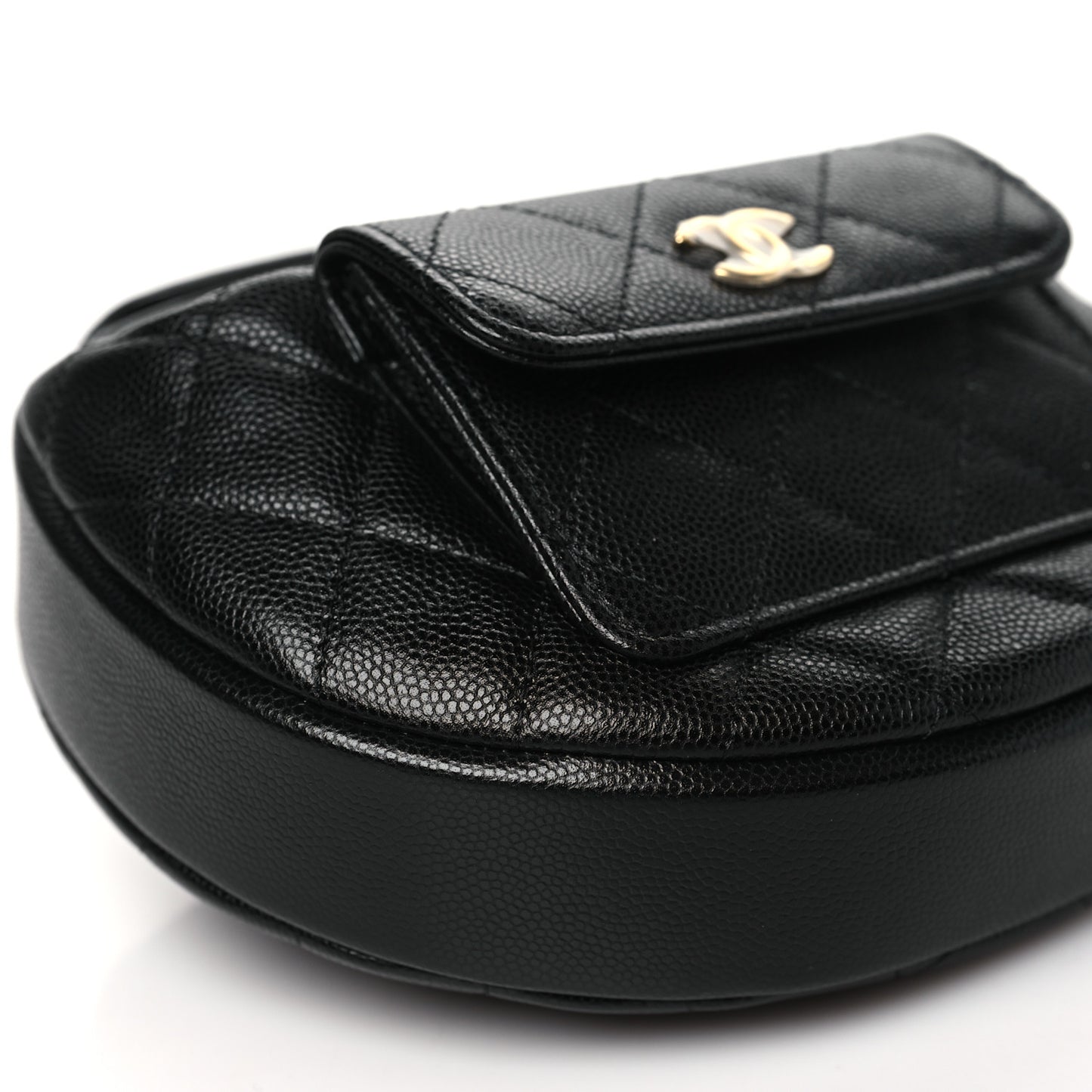 Caviar Quilted Polly Pocket Pouch Hobo Black