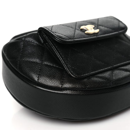 Chanel Caviar Quilted Polly Pocket Pouch Hobo Black 9 of 10