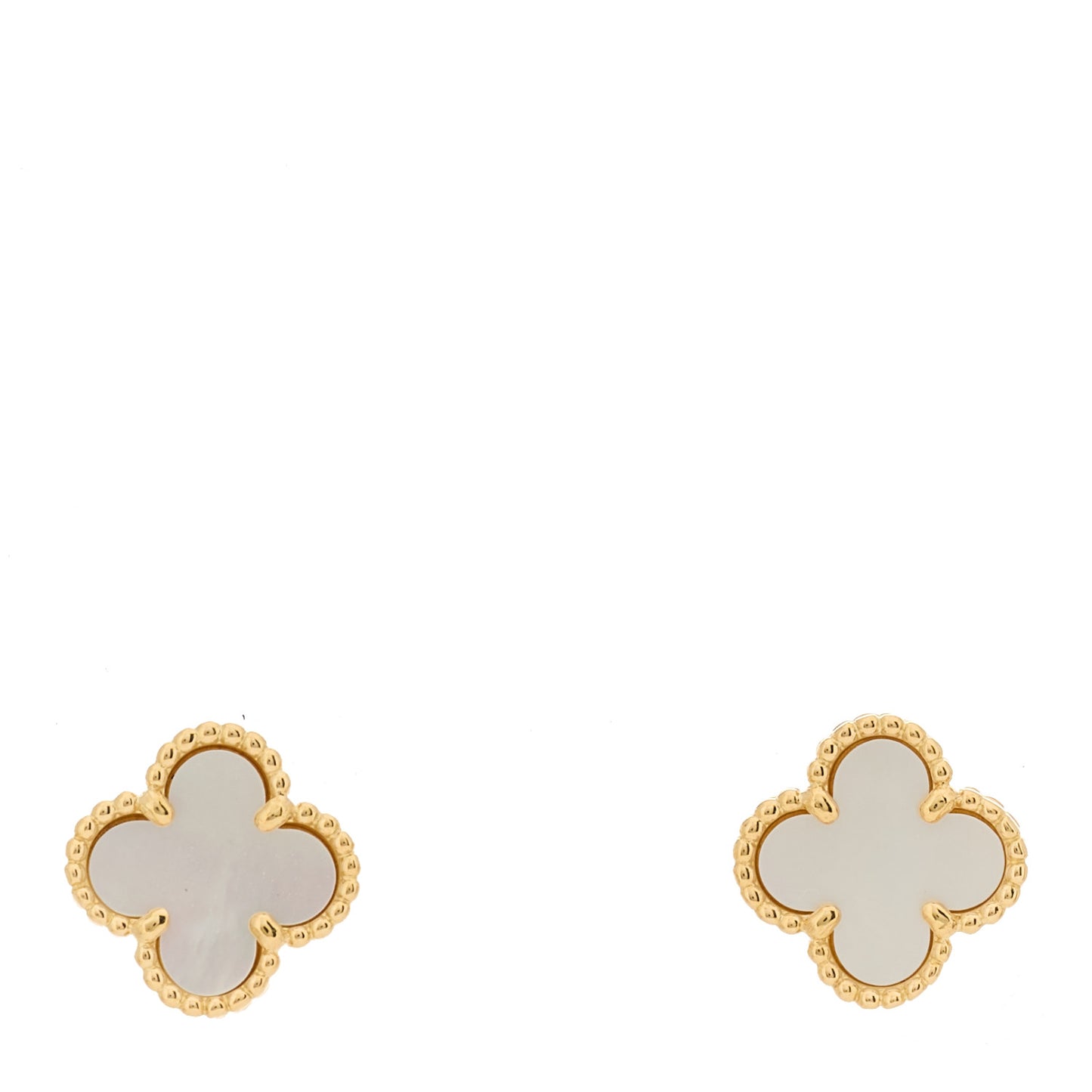 18K Yellow Gold Mother of Pearl Sweet Alhambra Earrings