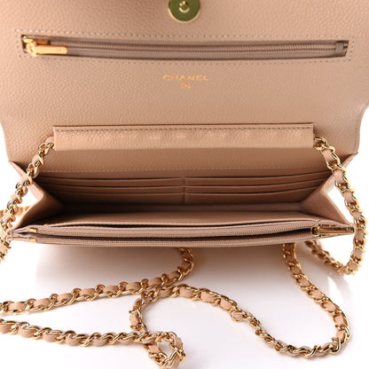 Chanel Caviar Quilted Wallet On Chain WOC Beige 5 of 11