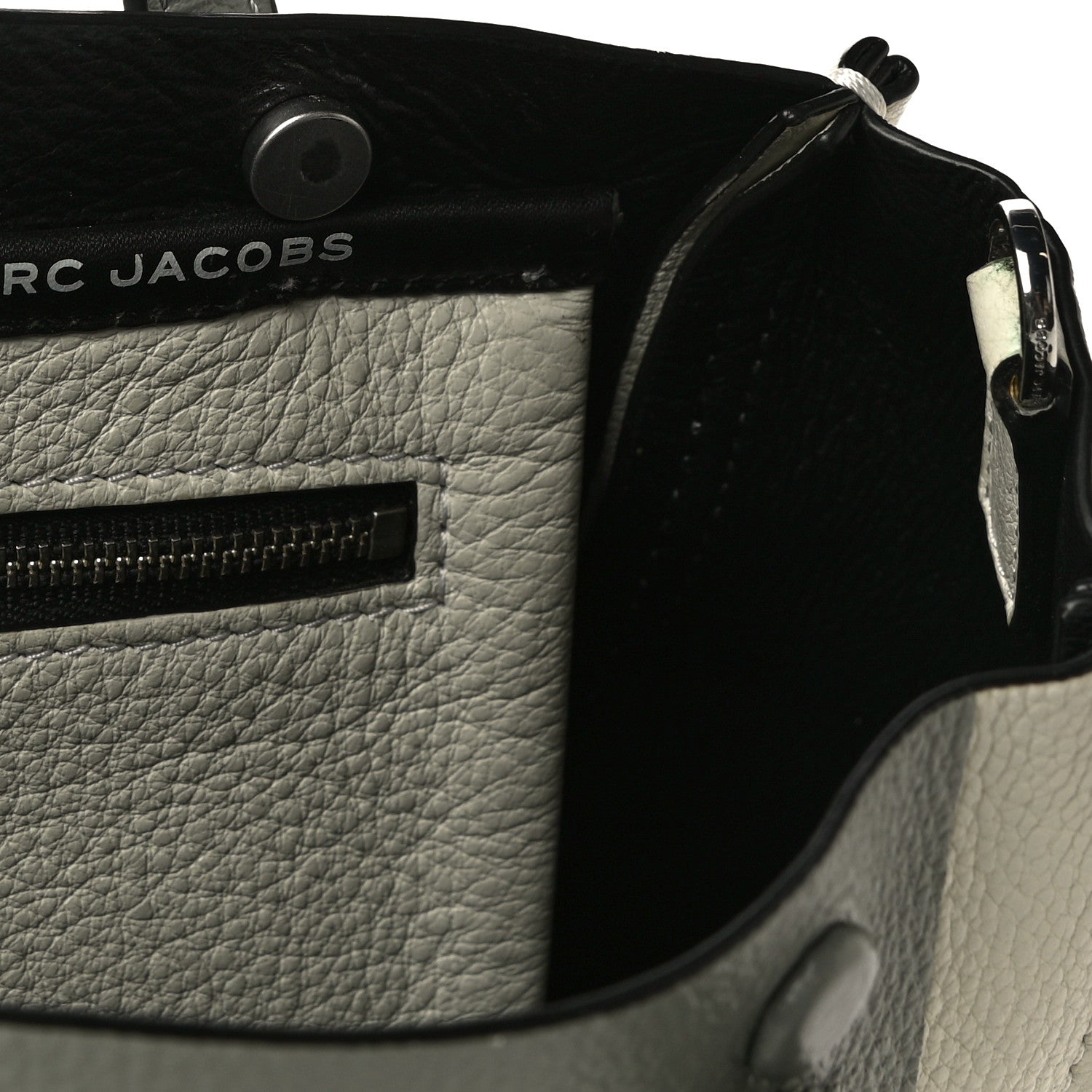 Marc Jacobs Grained Calfskin The Tag Tote Grey White 13 of 17