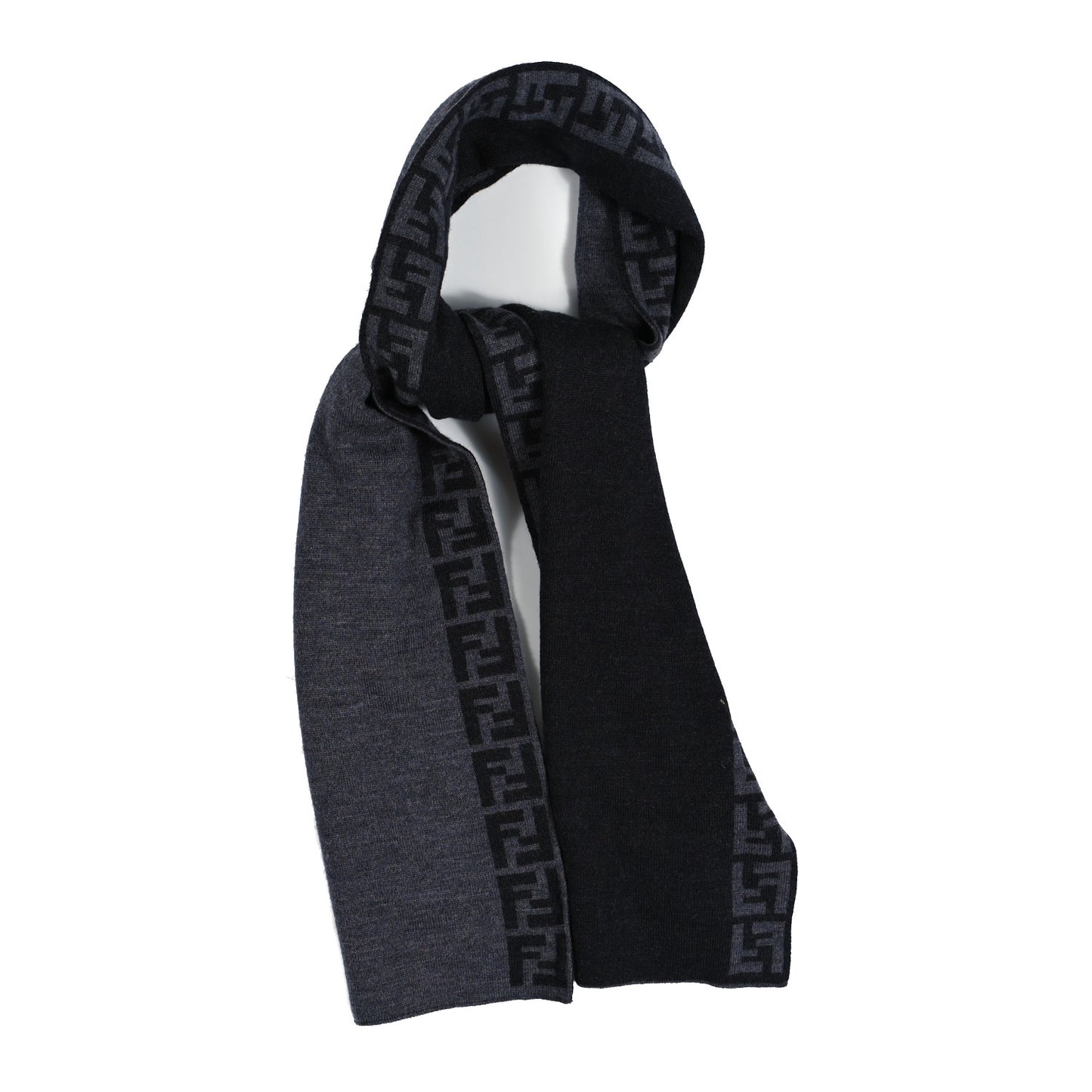 Wool FF Scarf Grey Black
