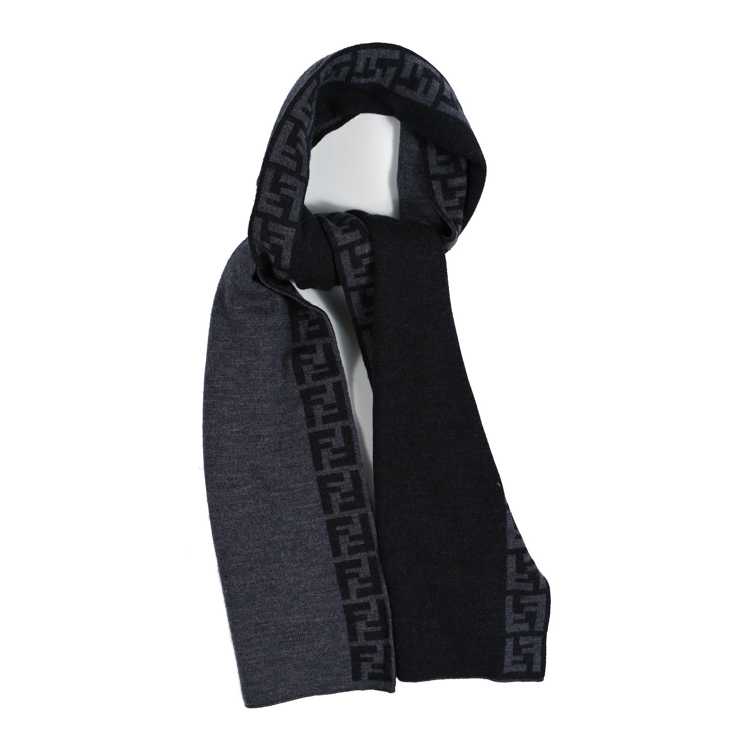 Fendi Wool FF Scarf Grey Black 1 of 4
