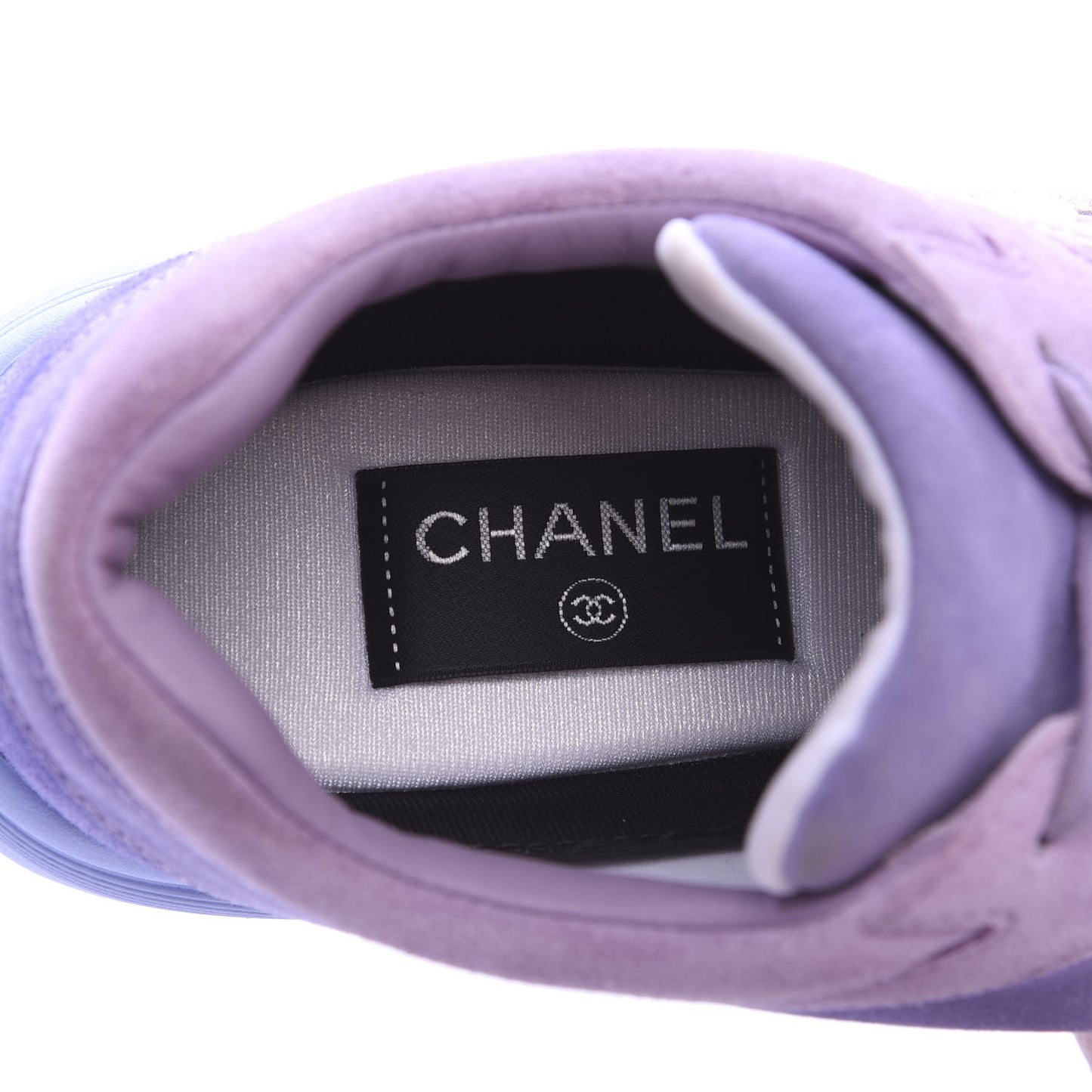 Nylon Lambskin Suede Calfskin CC Sneakers 38 Purple