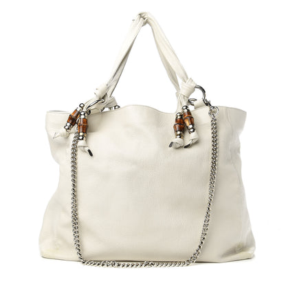 Gucci Pebbled Calfskin Large Jungle Tote White 1 of 11
