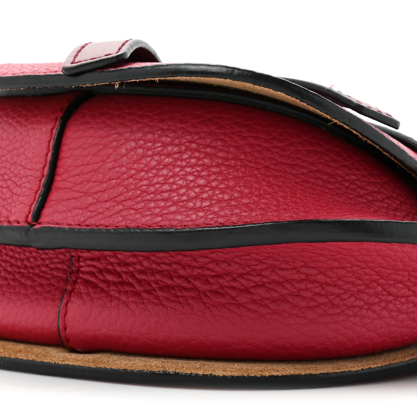 Grained Calfskin Mini Gate Crossbody Bag Raspberry Wine