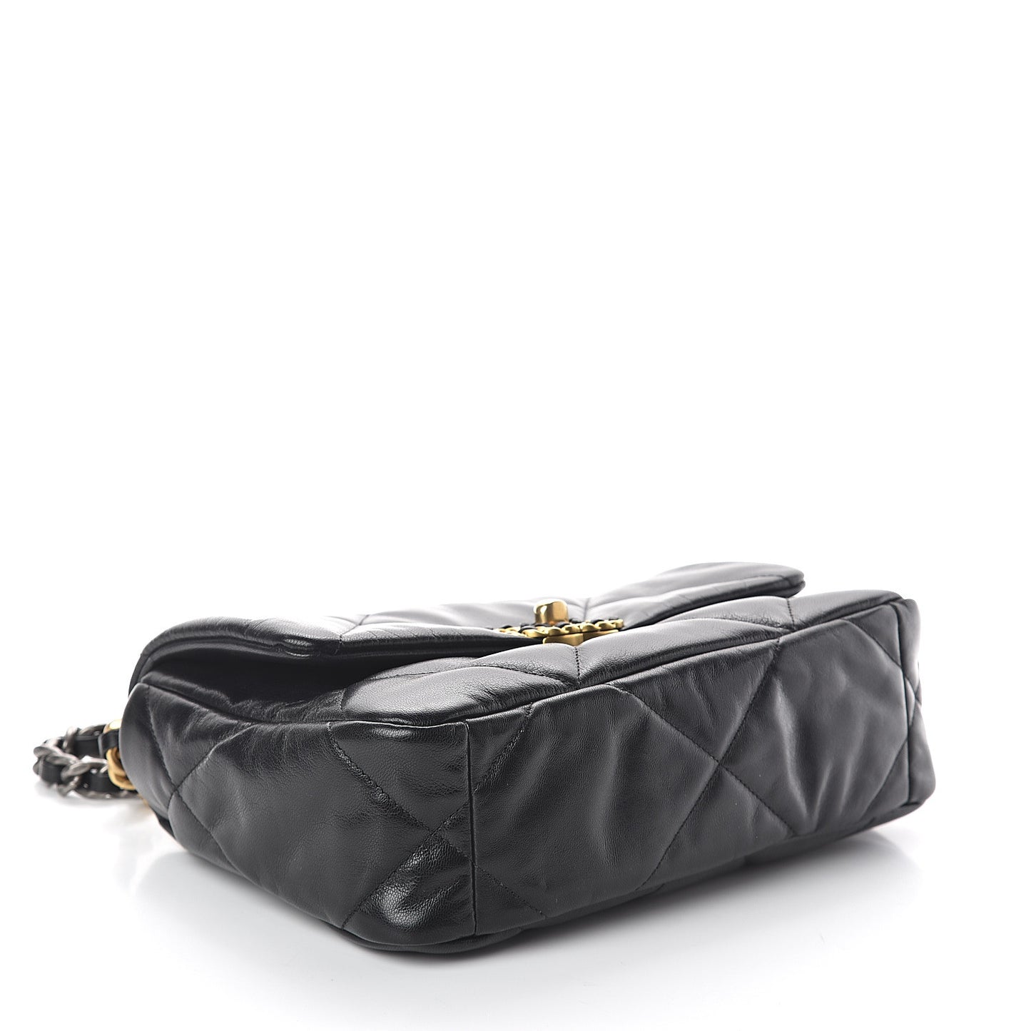 Goatskin Quilted Medium 19 Flap Black
