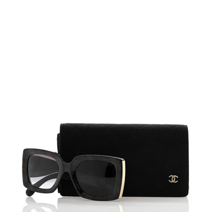 Chanel Acetate Rectangle Sunglasses 5435-A Black 8 of 8