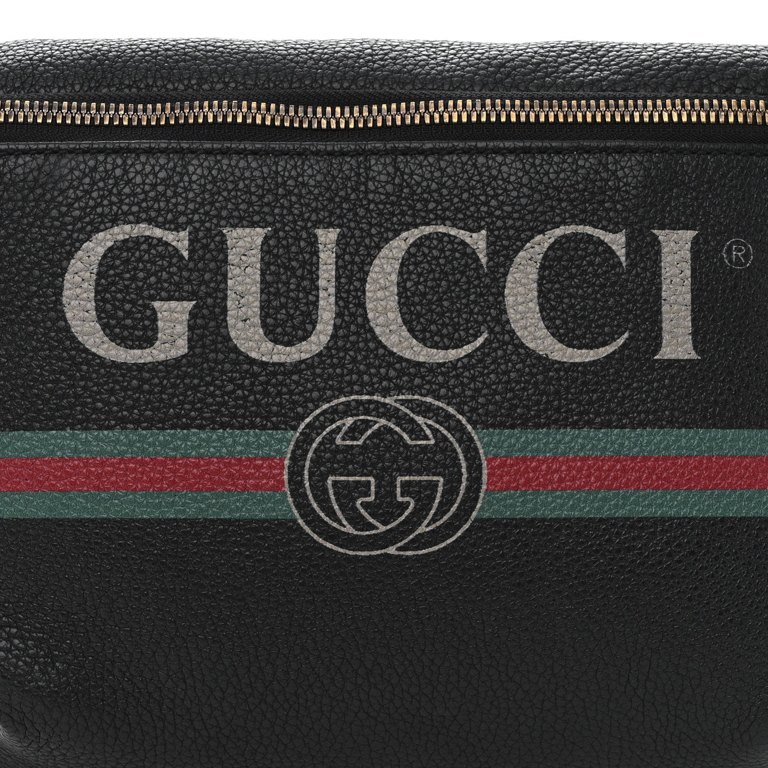 Gucci Grained Calfskin Logo Belt Bag Black 8 of 10