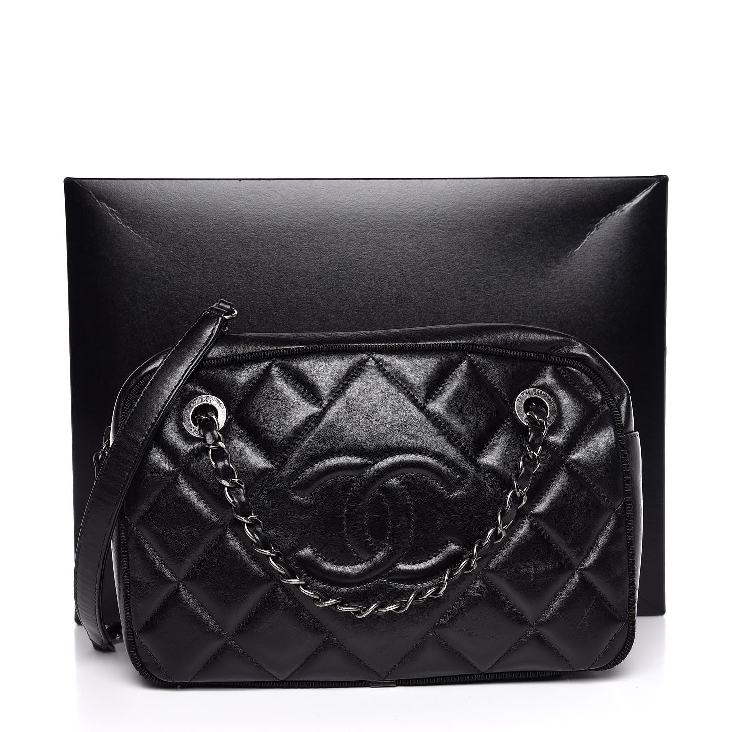 Chanel Calfskin Quilted Small Ballerine Camera Case Black 8 of 8
