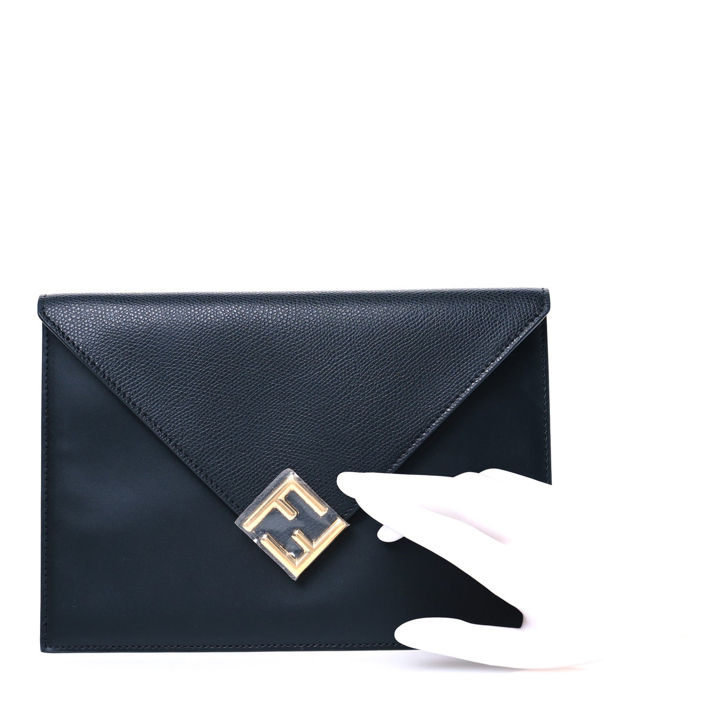 Vitello King Cruise FF Diamonds Flat Envelope Pouch Black