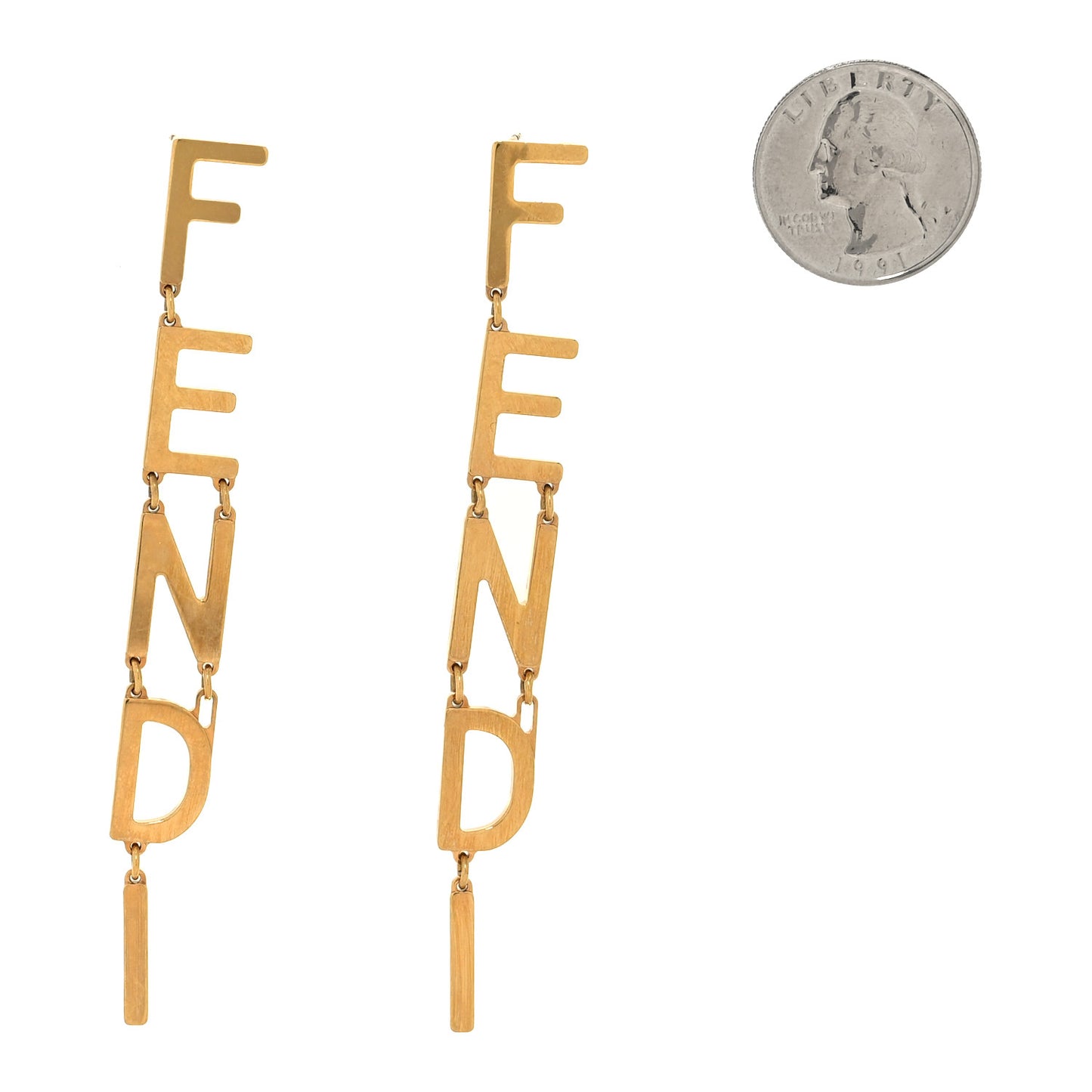 Metal Signature Earrings Gold