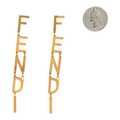 Fendi Metal Signature Earrings Gold 2 of 5