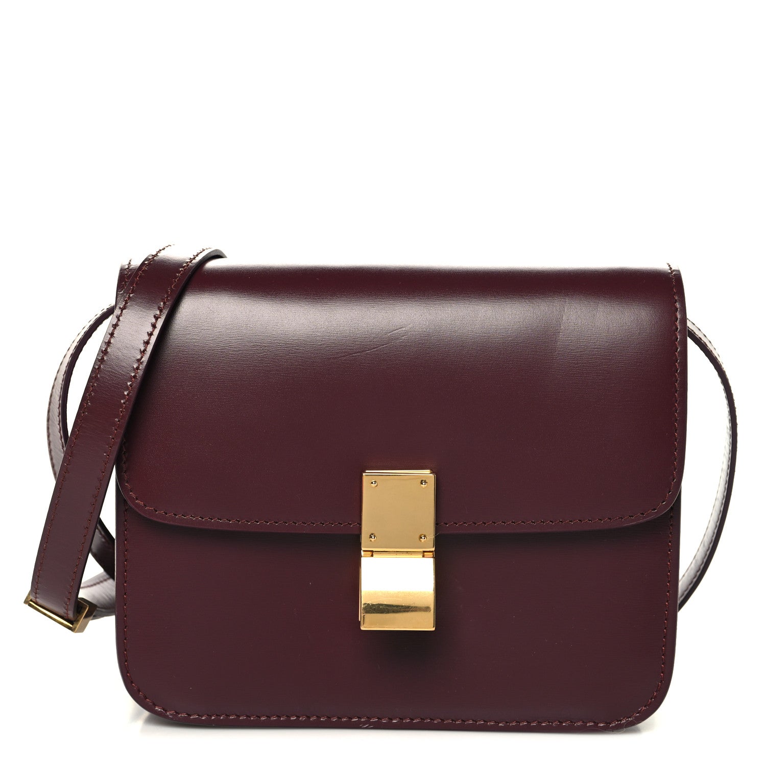 Celine Box Calfskin Small Classic Box Flap Bag Burgundy 1 of 10
